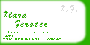 klara ferster business card